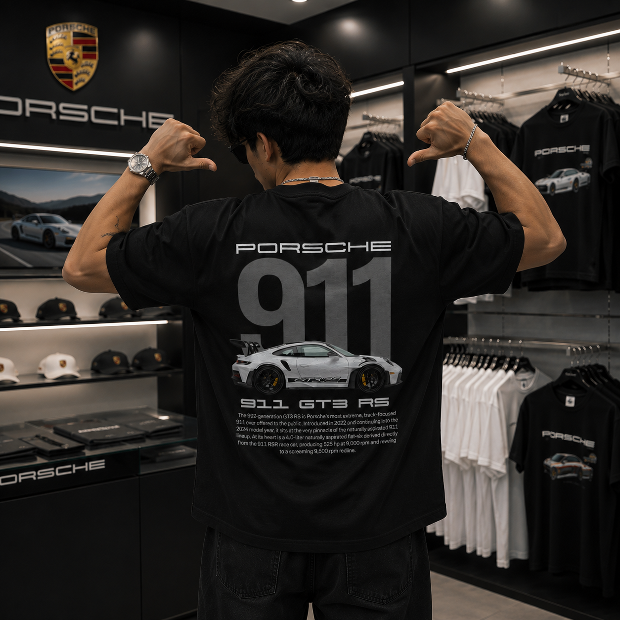 911 GT3 RS – Apex Heritage Oversized Tee - 240 GSM